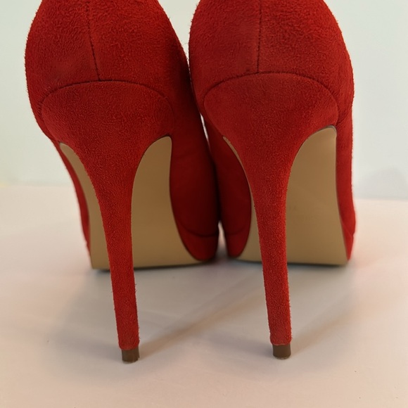 Nine West Red Suede Leather Platform Pumps - Picture 7 of 8
